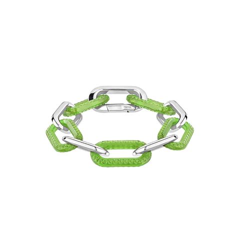 Lalique Empreinte Animale Bracelet 6 Crystals Green, Silver