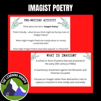 Introduction to Imagist Poetry by The Learning Sherpa | TPT