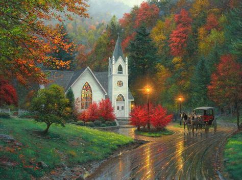 Pin by Toni Lamberti Andree on CHURCHES | Thomas kinkade paintings ...