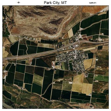 Aerial Photography Map of Park City, MT Montana