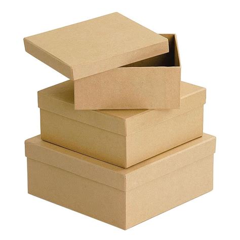 Botique 3 boxes of cardboard square cardboard boxes square boxes-in ...