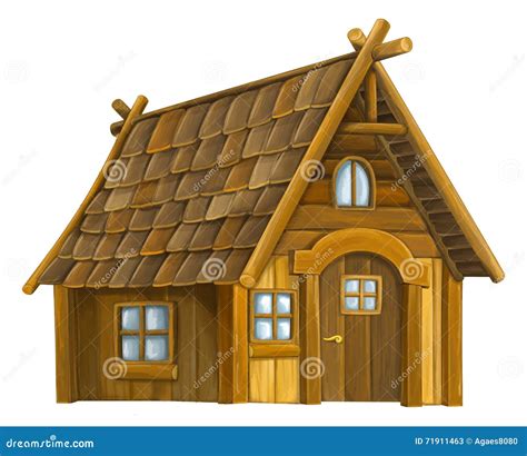 Old Cartoon Wooden House - Stock Illustration - Image: 71911463