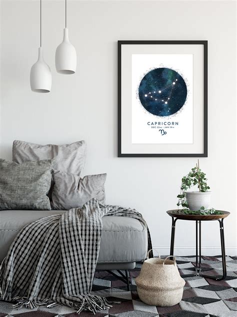 Capricorn Constellation Art Print Star Sign Print Horoscope - Etsy