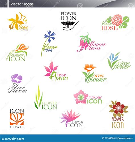 Flowers. Vector Logo Template Set. Stock Vector - Image: 21909800