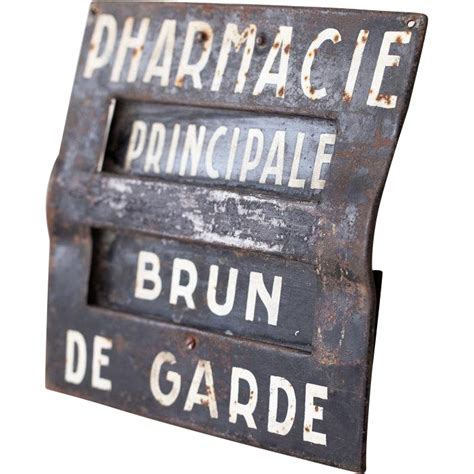 1940s French Business Steel Sign - Rustic Pharmacy Sign www.rubylane.com #vintagebeginshere ...