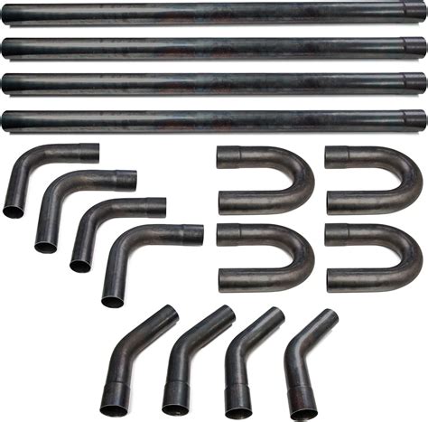 Krator Mild Steel DIY Custom Mandrel Exhaust Pipe Straight Bend Kit 48 Straight, 90 Degree, 45 ...