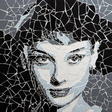 Audrey Hepburn (Ceramic Tile Fragment Mosaic) (2015) Collage by Sue Rowe | Audrey hepburn art ...