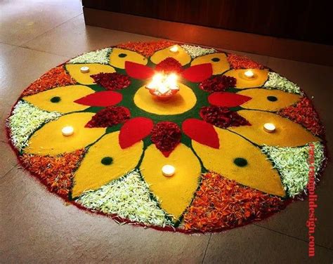 50 Flower Rangoli Designs (Rangoli Ideas) - October 2019 | Rangoli ...