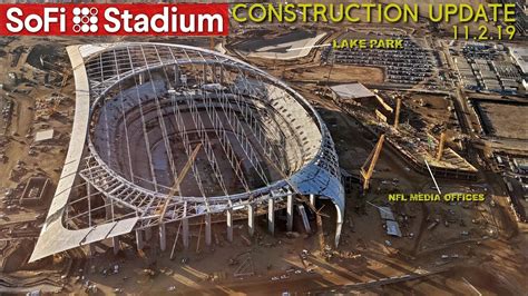 LA Rams Chargers SoFi Stadium Construction Update 11.2.19 - YouTube