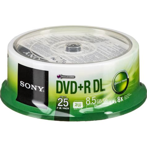 Sony DVD+R 8.5 GB Dual Layer Recordable Discs 25DPR85SP/US B&H