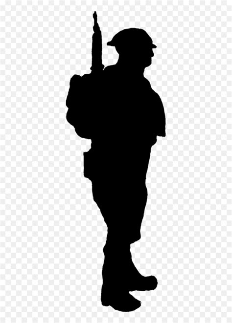 Silhouette Ww1 Soldier Outline, HD Png Download - vhv