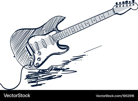 Electric guitar sketch Royalty Free Vector Image