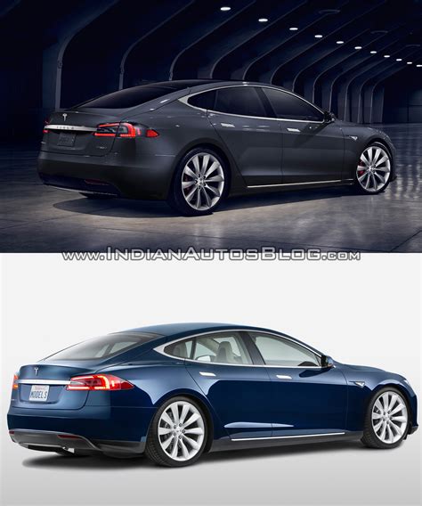 Tesla Model S old vs. new rear three quarters