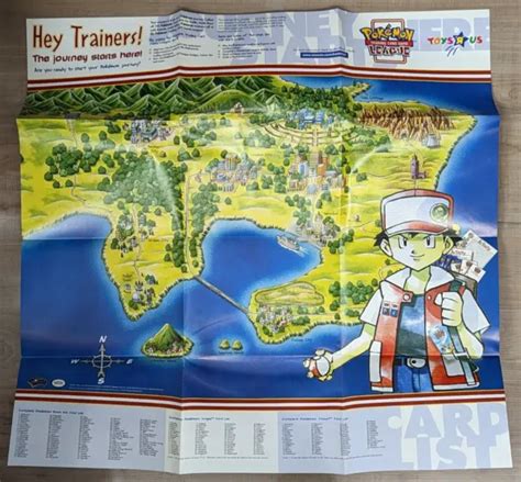 POKEMON CARD GAME POSTER and MAP Arena Poster Vintage 1999 RARE Toys R Us $300.00 - PicClick