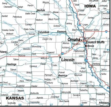 NEBRASKA MAP HIGHWAYS download to your computer