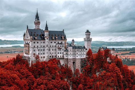 HD wallpaper: white castle, neuschwanstein castle, bavaria, germany, mountain | Wallpaper Flare