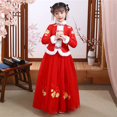 Hanfu chinese qipao for girl ancient fairy princess dress for kids New year Tang suit cheongsam ...