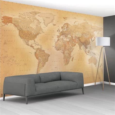 1Wall Vintage Old Map Mural Wallpaper | 366cm x 253cm