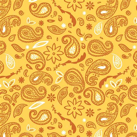 Premium Vector | Vivid yellow bandana paisley pattern