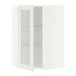 METOD corners hinged shk with shelves / stkl dv white / Sevedal white 67.5x67.5x80 cm (090.641. ...