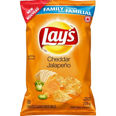 Lays Cheddar JalapeÃo Potato Chips 235g/8.3 oz {Imported from Canada ...