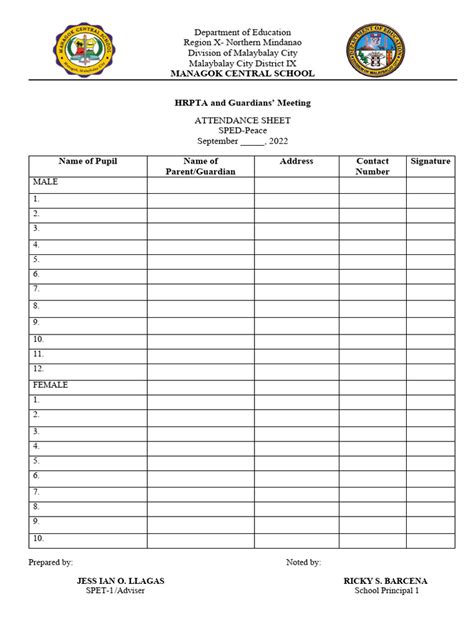 Attendance Sheet | PDF