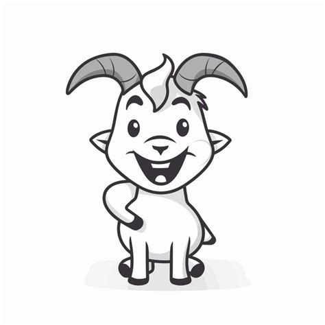 Premium Vector | A white and black goat cartoon character