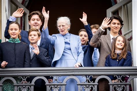 Queen Margrethe II of Denmark puts on show of unity with all eight grandchildren as she returns ...