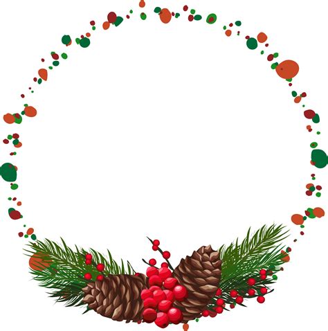 Christmas wreath illustration on transparent background. 32726785 PNG