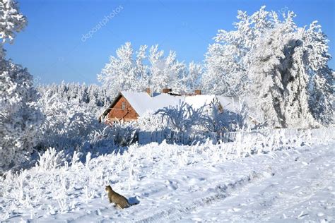 Country old house in snow Stock Photo by ©fotokate 39695499