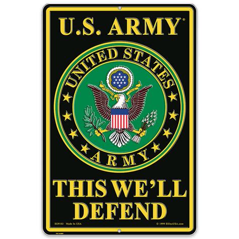 US Army Logo "This We'll Defend" 12" x 18" Aluminum Sign | CHKadels.com | Survival & Camping Gear