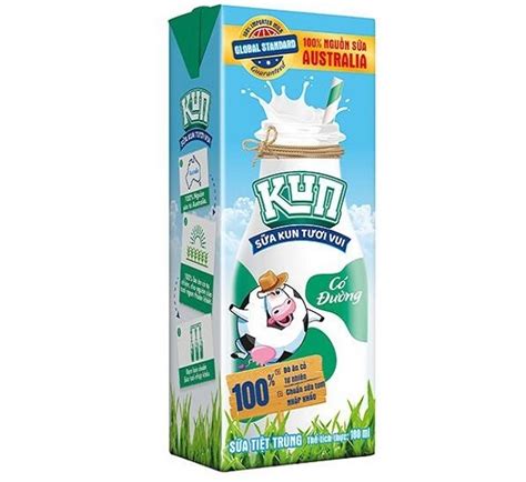 Sữa Kun Tươi Vui Có Đường hộp 180ml - suachobeyeu.vn