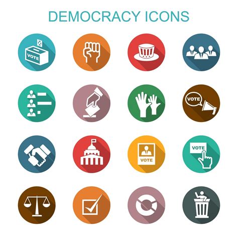 democracy long shadow icons 2217743 Vector Art at Vecteezy