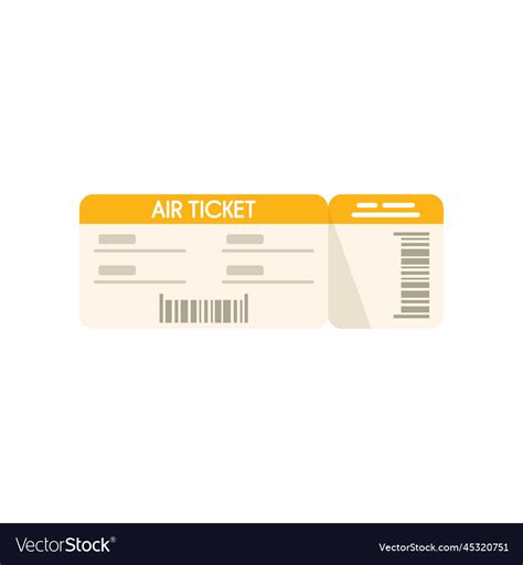 Template airline ticket icon flat fly trip Vector Image