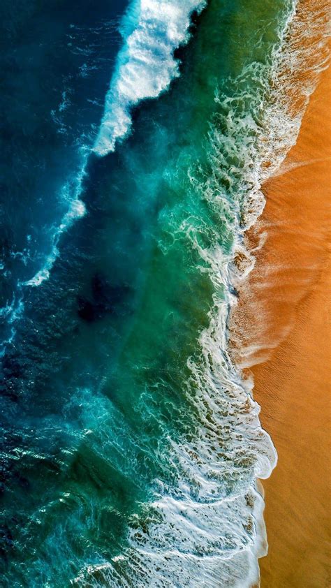 Beach Ocean Waves Sky View iPhone Wallpaper Iphone Wallpaper Earth, Handy Wallpaper, Ocean ...