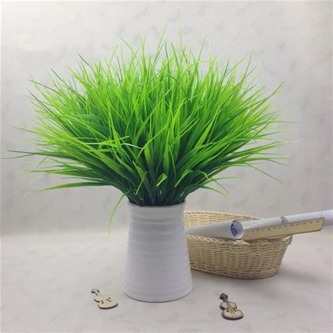 Adeeing Pretty Simulate Artificial 7 Branch Spring Grass Decorative Grass for Flower Arrangement ...