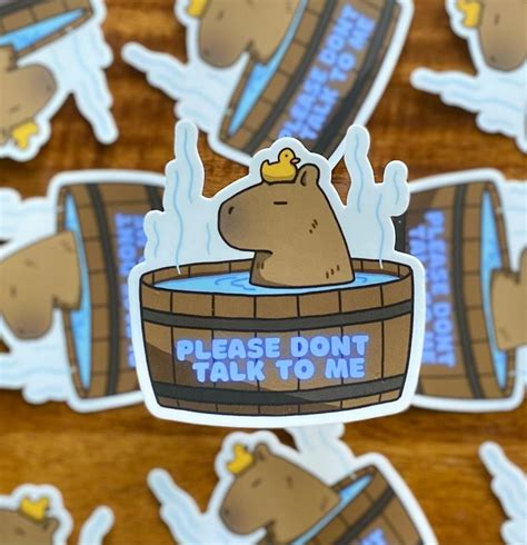 Capybara Hot Tub Sticker Please Don't Talk to Me - Etsy