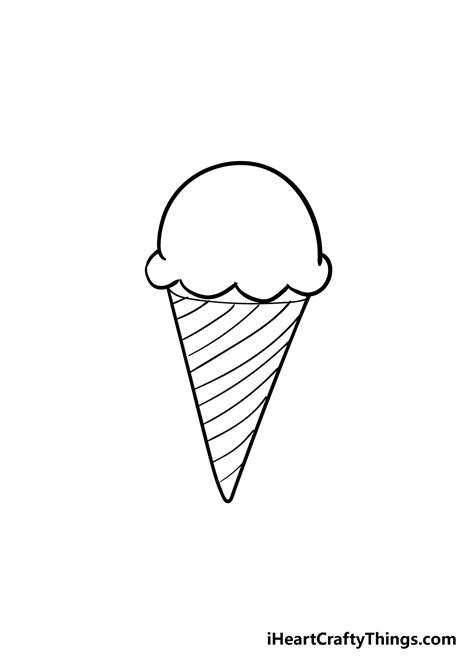 Ice Cream Cone Drawing - How To Draw An Ice Cream Cone Step By Step