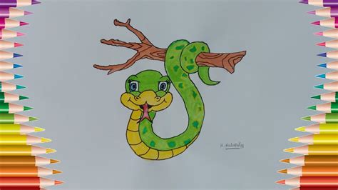 How To Draw Snake Color | Snake Drawing Colour Easy | Snake Painting Drawing - YouTube