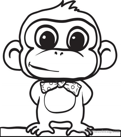 Draw So Cute Baby Monkey Coloring Pages - Free Printable Coloring Pages