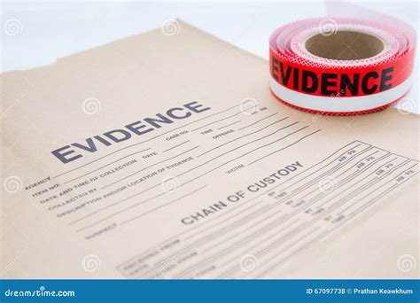 Evidence Bag with Evidence Sealing Tape for Crime Scene Stock Photo ...