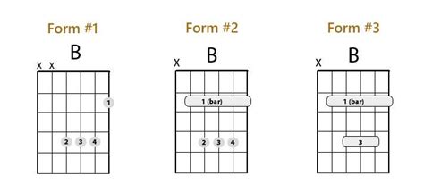 B Chord Acoustic Guitar Finger Position - Chord Walls