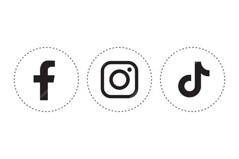 Premium Vector | Facebook, instagram and tiktok icon