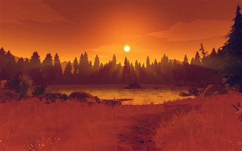 1440x900 Resolution Firewatch Orange Sunset 1440x900 Wallpaper - Wallpapers Den