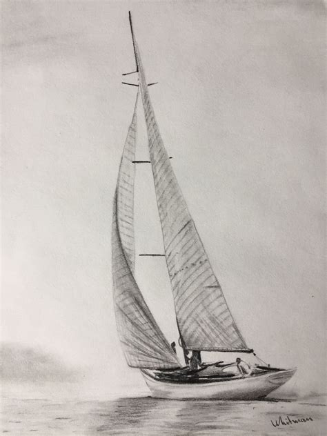 Line Drawing Of A Sailboat - Drawing Word Searches