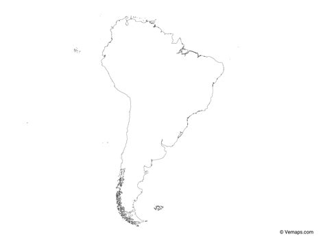 Outline Map of South America | Free Vector Maps