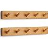 LARHN Wooden Coat Hooks - Wall Mounted Coat Rack (2-Pack) - 5 Wooden ...