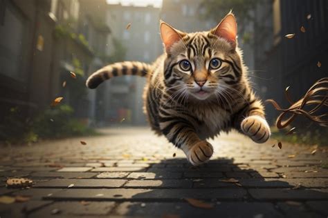 Premium AI Image | create an image of a cat chasing rat