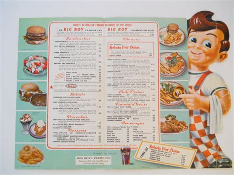 1969 Marc's Big Boy Restaurant Menu - Authentic - Milwaukee, Wisconsin ...