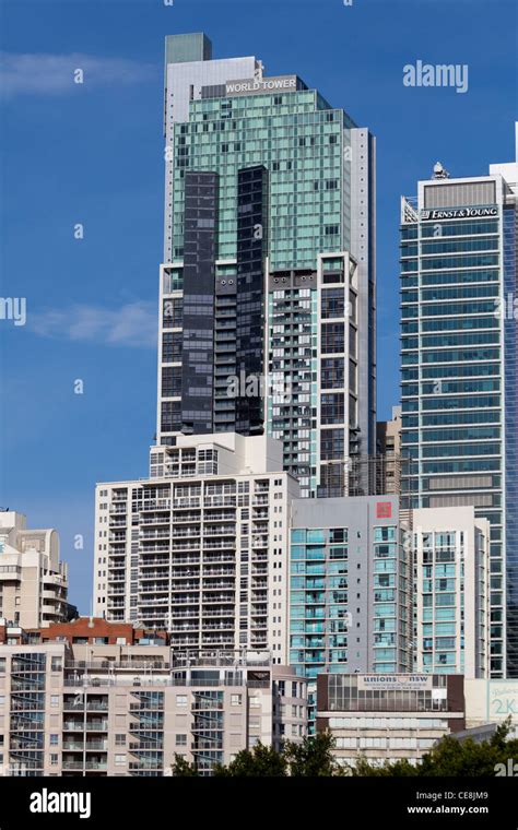 view of Sydney skyline with World Tower, Australia Stock Photo - Alamy